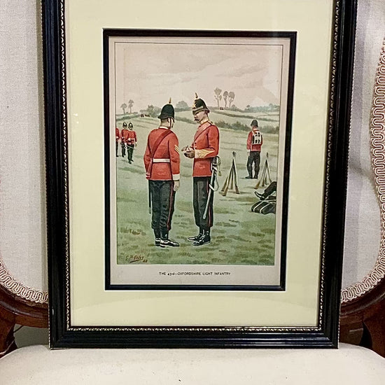 Antique J.S. Virtue "The 43rd-Oxfordshire Light Infantry" Framed Lithograph
