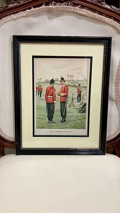 Antique J.S. Virtue "The 43rd-Oxfordshire Light Infantry" Framed Lithograph
