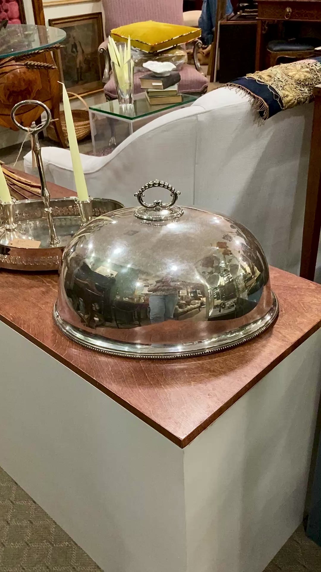 Late 19th Century William Hutton & Sons English Silver Plated Entree Dome