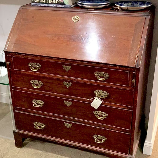 Antique 18th Century English Mahogany Slant Front Dresser Writing Desk