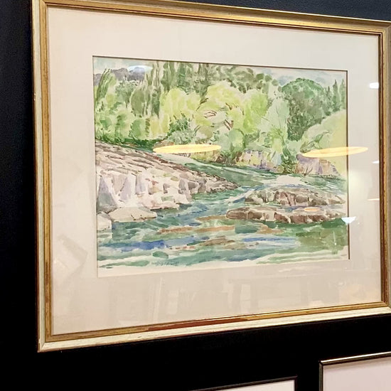 Vintage Harry Widman (1929-2014) Watercolor Landscape Framed Painting