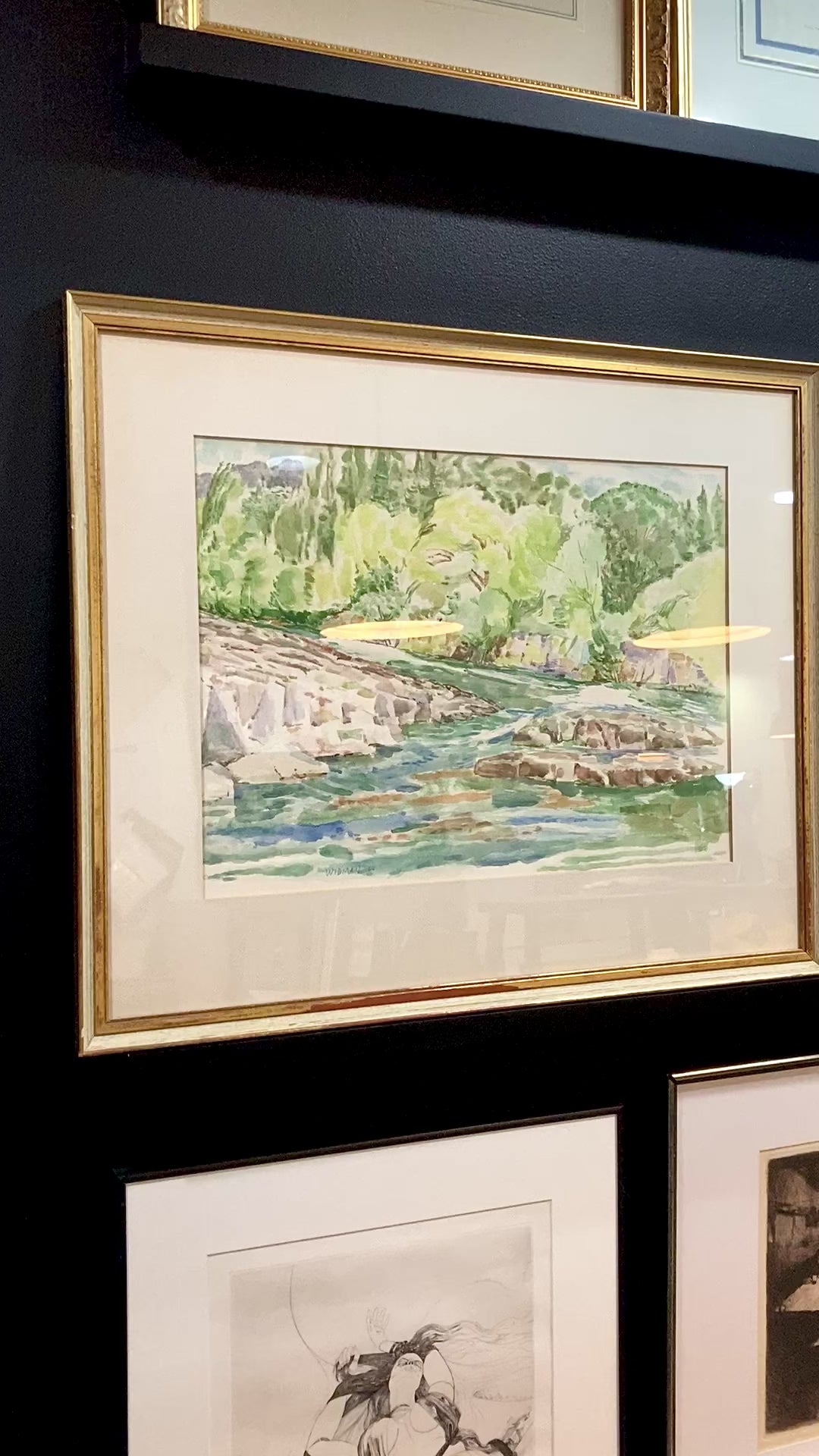 Vintage Harry Widman (1929-2014) Watercolor Landscape Framed Painting