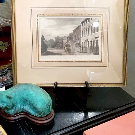 Antique Rudolph Ackermann Carriage Scene English Framed Tinted Print Video
