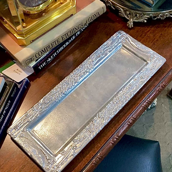 Vintage Don Drumm Studio Aluminum Metal Rectangular Narrow Platter Tray