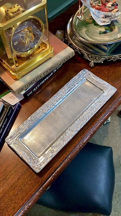 Vintage Don Drumm Studio Aluminum Metal Rectangular Narrow Platter Tray