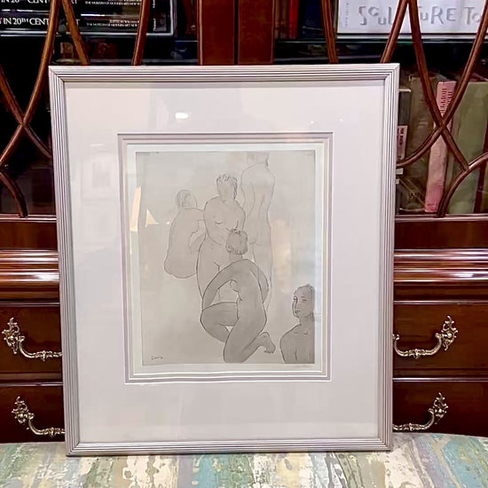 Vintage Frederic Taubes (1900-1981) Female Figurative Framed Aquatint Etching