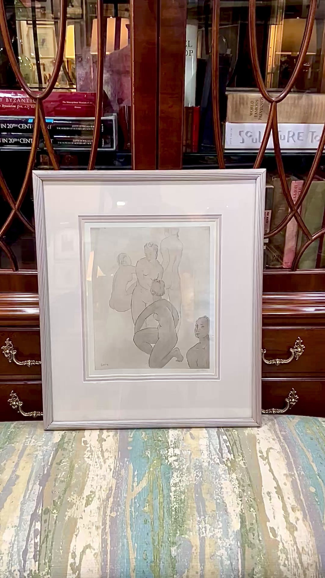 Vintage Frederic Taubes (1900-1981) Female Figurative Framed Aquatint Etching