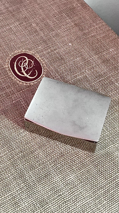 Vintage Italian Silver Miniature Hinged Pillbox Trinket Box