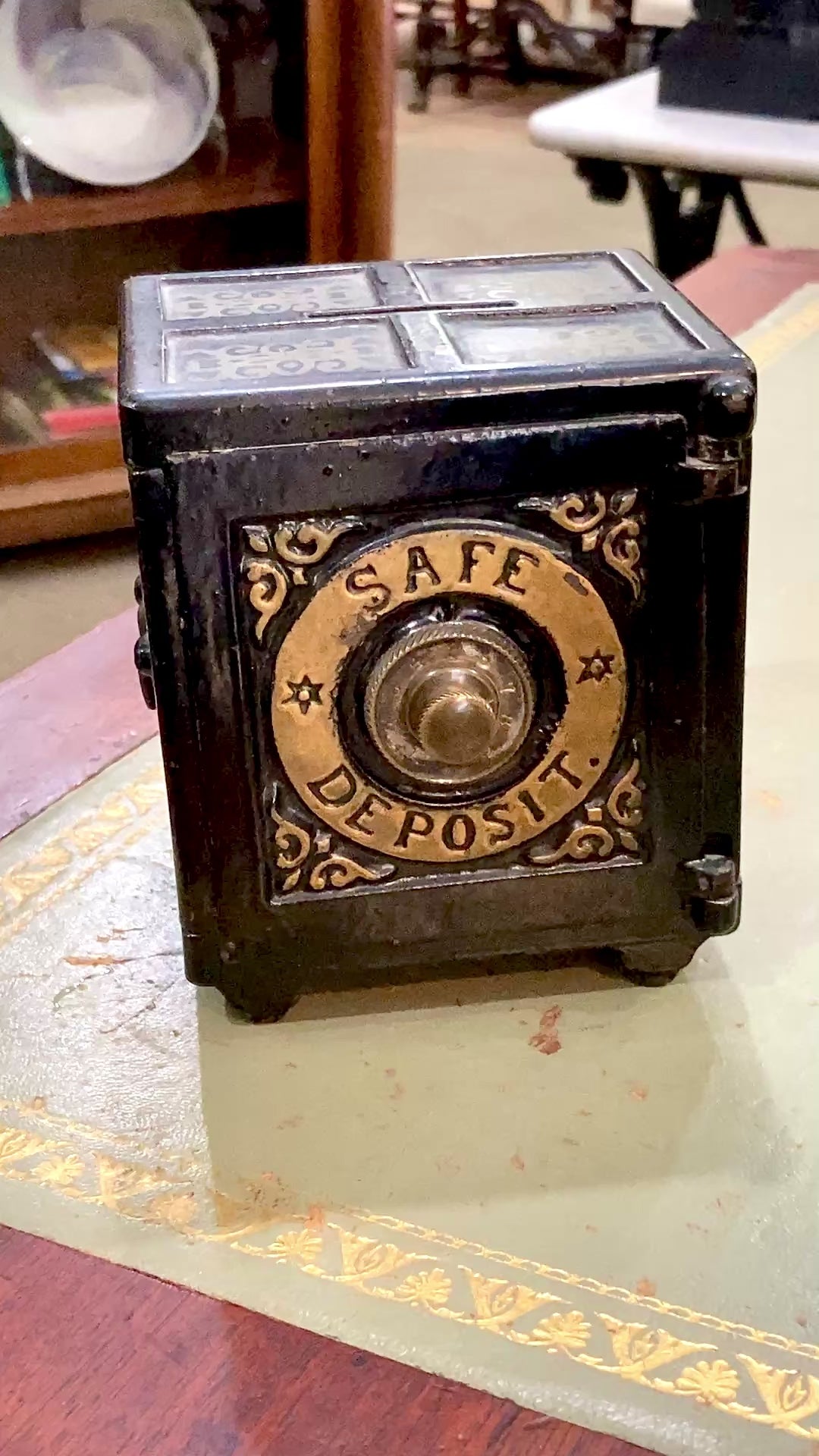 Antique 1890s Henry Hart Co Cast Iron Safe Coin Deposit Still Piggy Bank