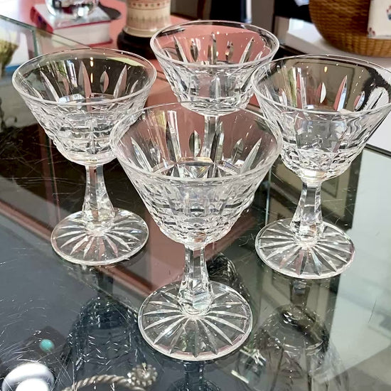 Set of Four Waterford Clear Crystal Kylemore Stemmed Cocktail Glasses