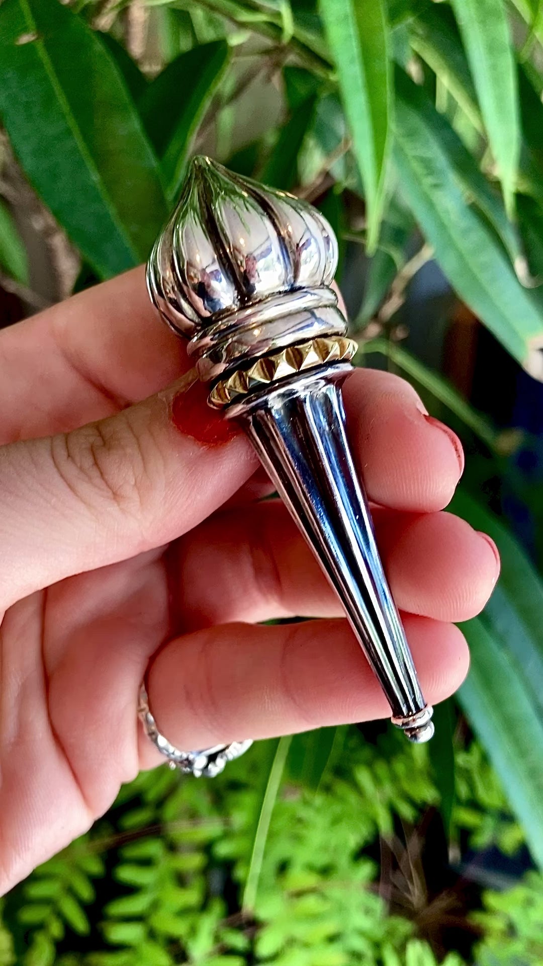 Lagos Caviar Sterling Silver Contrast 18K Gold Liberty Torch