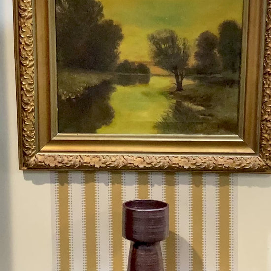 Antique 1927 Serene River Landscape Framed Signed Oil Painting