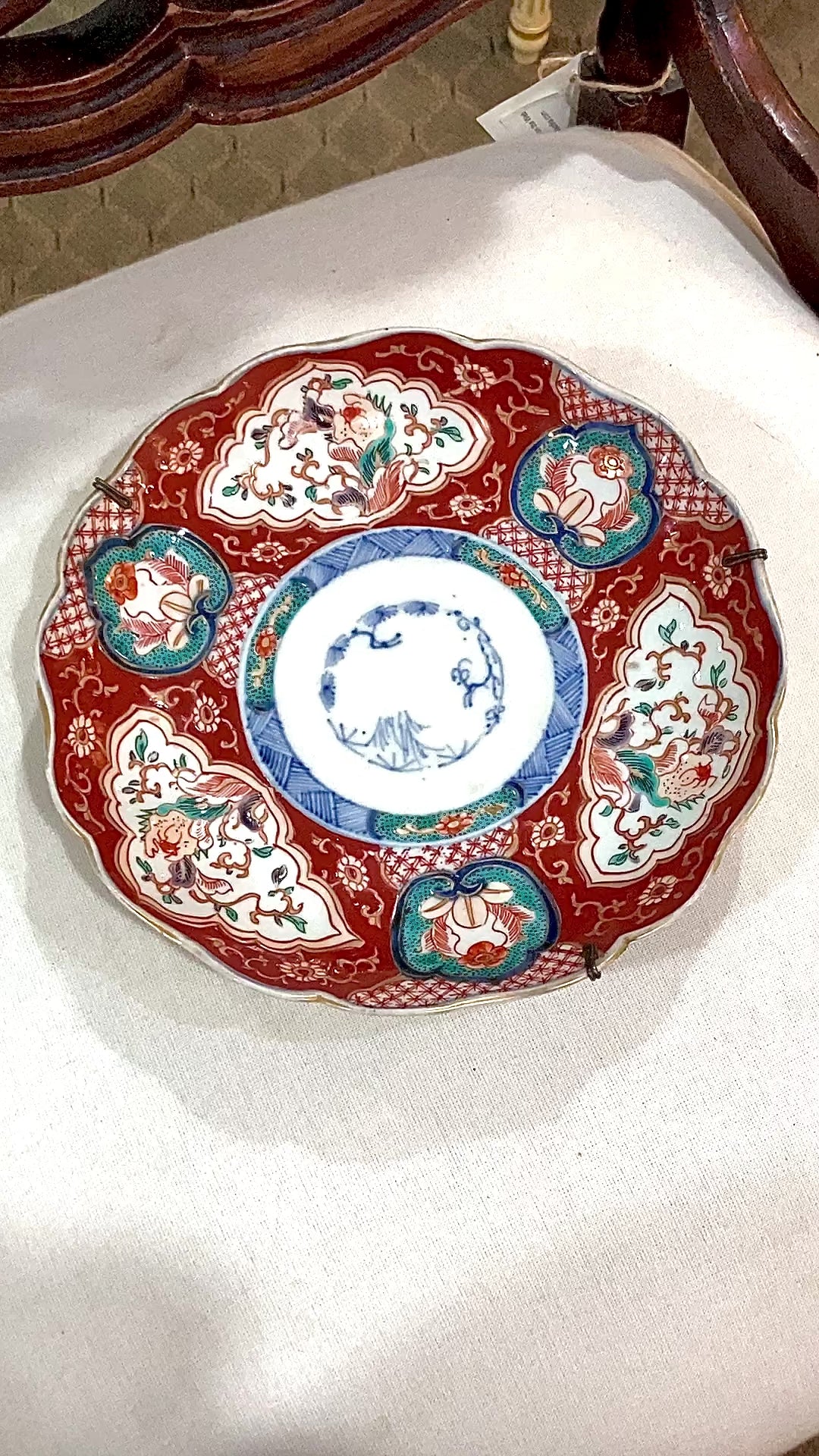 Antique Fuki Chosun Floral Multicolor Japanese Imari Meiji Porcelain Plate