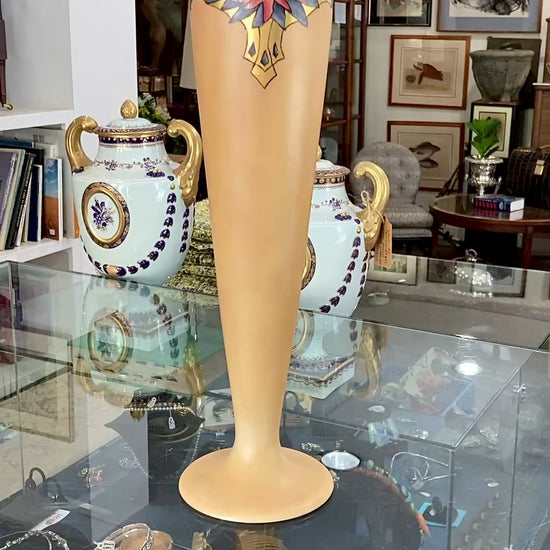 Antique Art Deco Hand Painted American Belleek Willets Porcelain Vase
