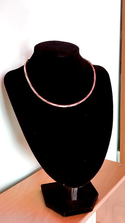 Vintage Georg Jensen Sterling Silver Twist Choker Neck Ring Necklace