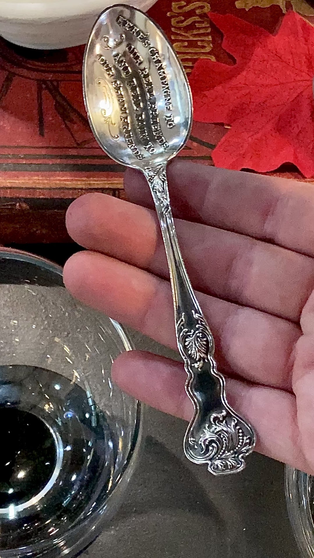 Antique Paye & Baker Sterling Silver Quote Novelty Toast Spoon Video