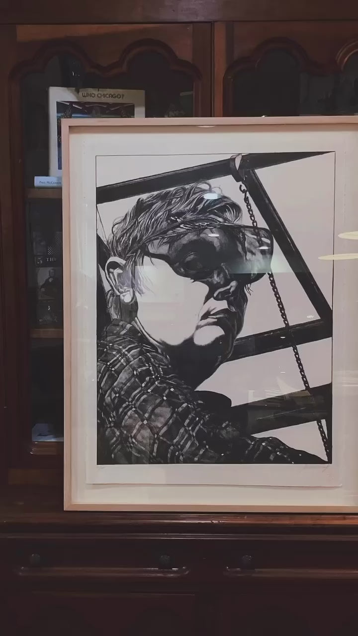 Framed Artist Jack Beal (1931-2013) Self Portrait Lithograph Print Video