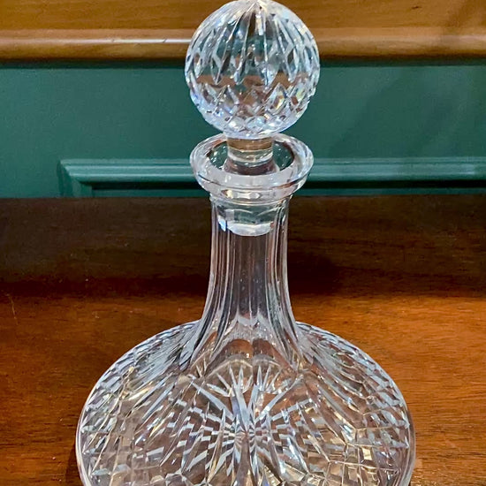 Vintage Waterford Clear Crystal Lismore Ships Decanter Barware