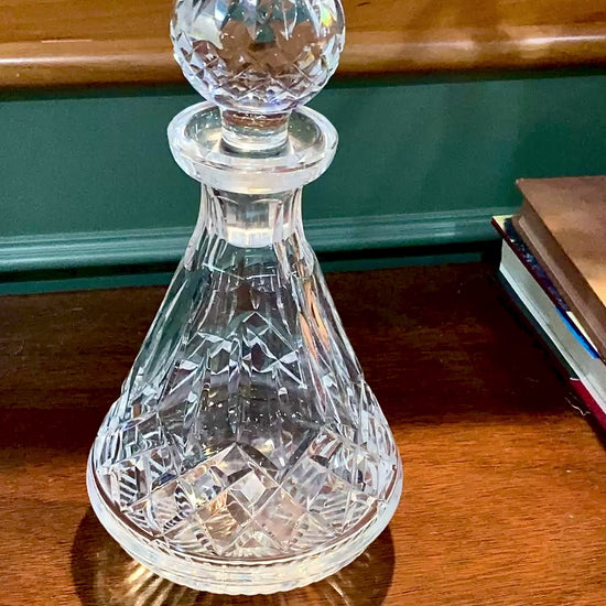 Vintage Waterford Lismore Clear Crystal Roly Poly Decanter Bottle Barware