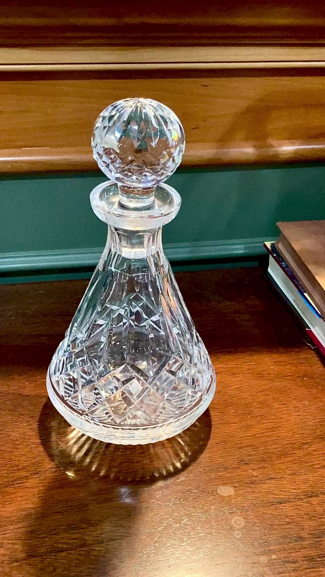 Vintage Waterford Lismore Clear Crystal Roly Poly Decanter Bottle Barware