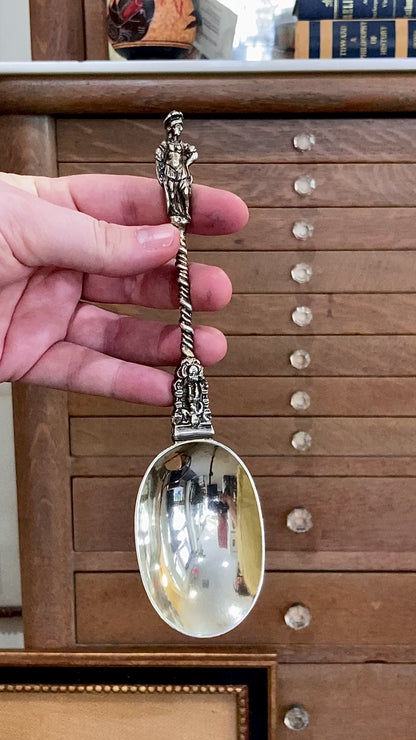Antique Circa 1877 English Sterling Silver Figural Sculptural Apostle Spoon