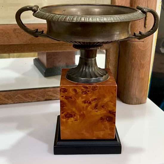 Vintage 1980's Reproduction Antique Grand Tour Style Pedestal Bronzed Urn
