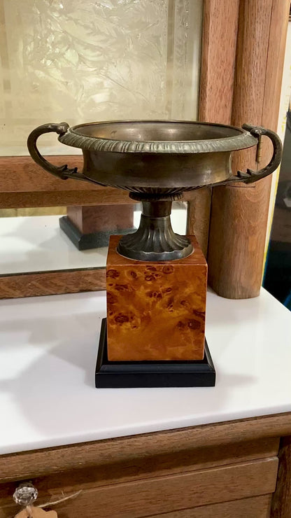 Vintage 1980's Reproduction Antique Grand Tour Style Pedestal Bronzed Urn