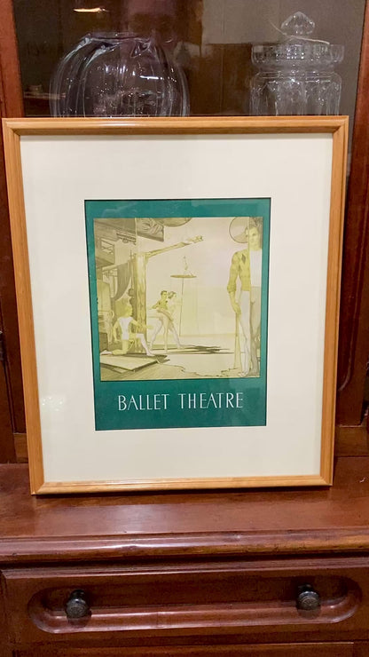 Vintage John Lear Metamorphosis Young Ballet Dancer Framed Offset Lithograph