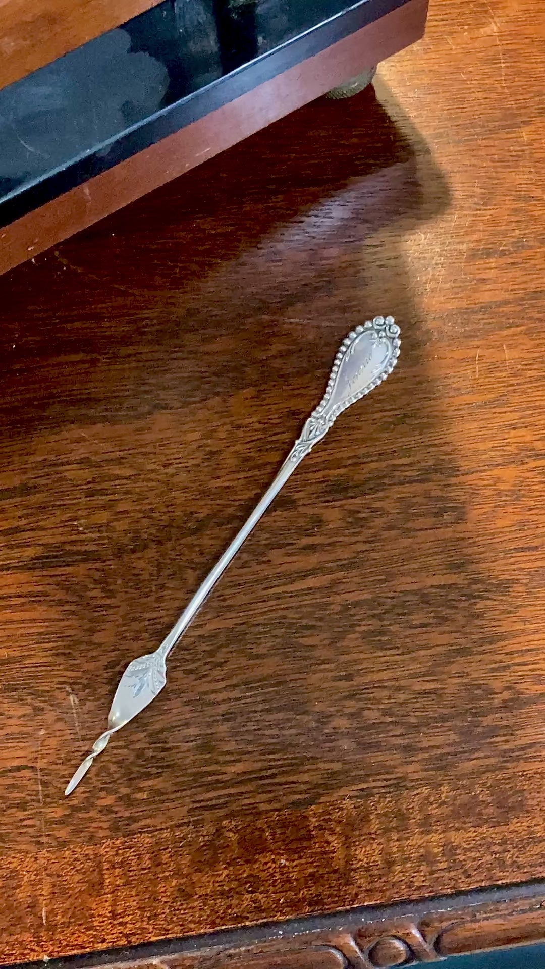 Vintage Engraved Sterling Silver Butter Pick