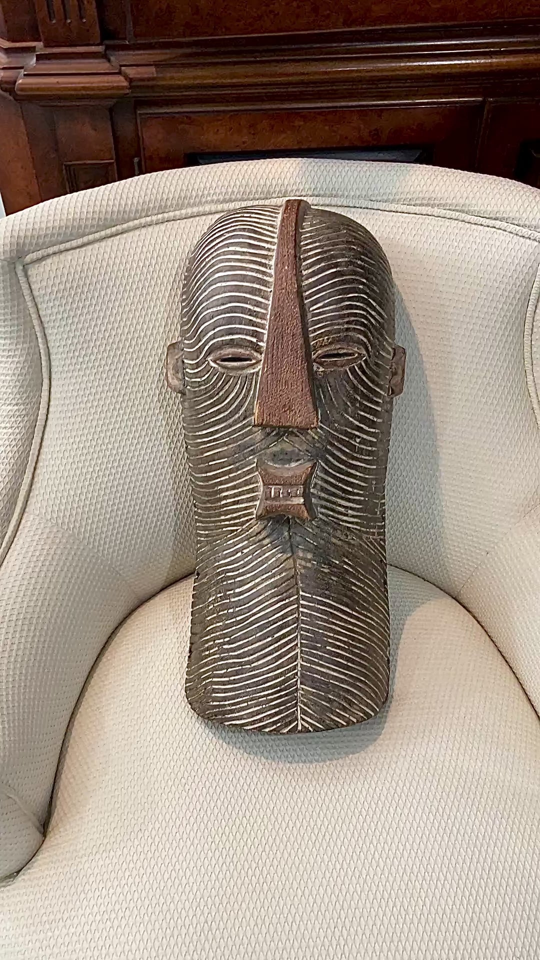 20th Century Vintage African Songye Kifwebe Hand Carved Wooden Mask