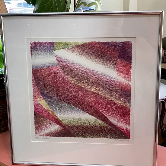 Vintage 1974 Samia A Halaby "Cleveland" Limited Edition Framed Lithograph