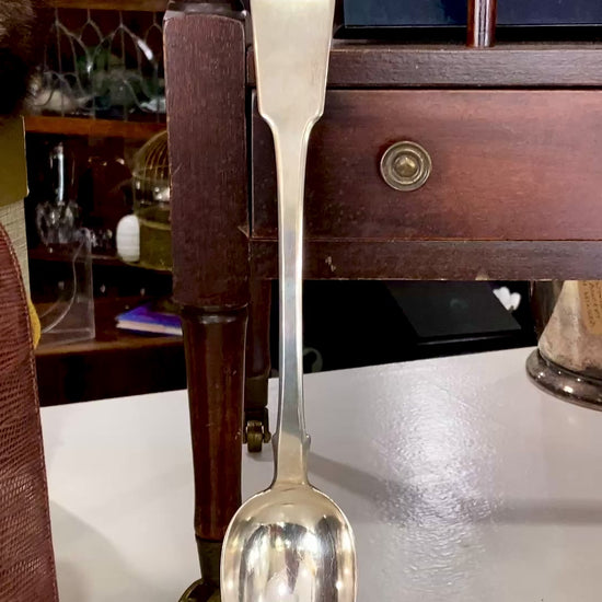 Antique 1826 Thomas Wallis English Sterling Silver Stuffing Spoon