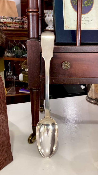 Antique 1826 Thomas Wallis English Sterling Silver Stuffing Spoon