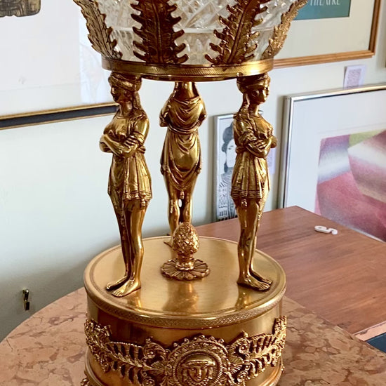 Vintage Neoclassical Style Hollywood Regency 1960s Figural Centerpiece Bowl