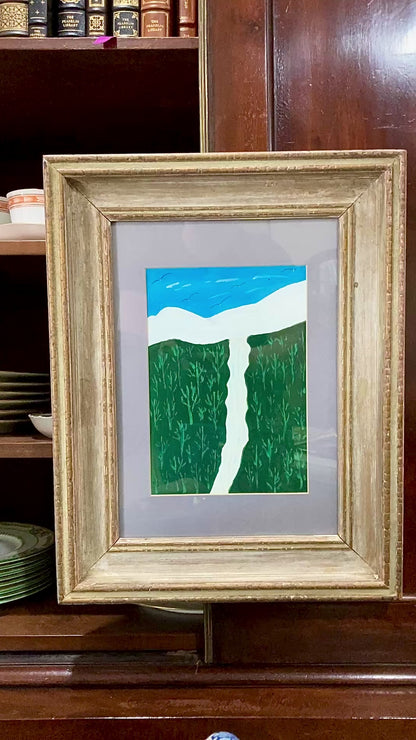 Vintage Lola K Isroff (1909-2000) Original River Landscape Framed Painting