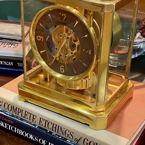 Vintage Jaeger‑LeCoultre Brass Glass Swiss Atmos Clock
