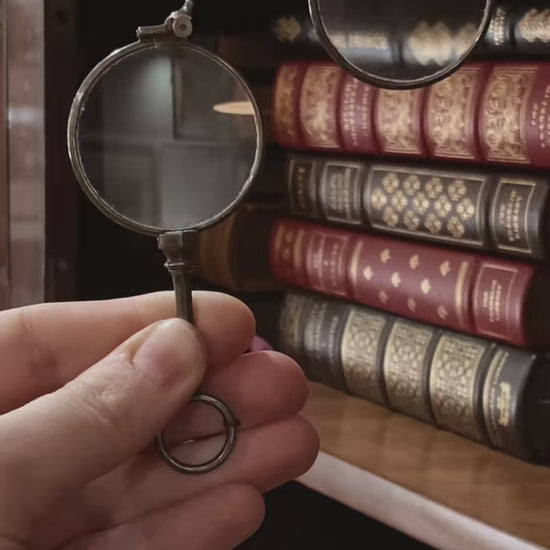 Antique Sterling Silver Lorgnettes Foldable Magnifying Reading Glasses