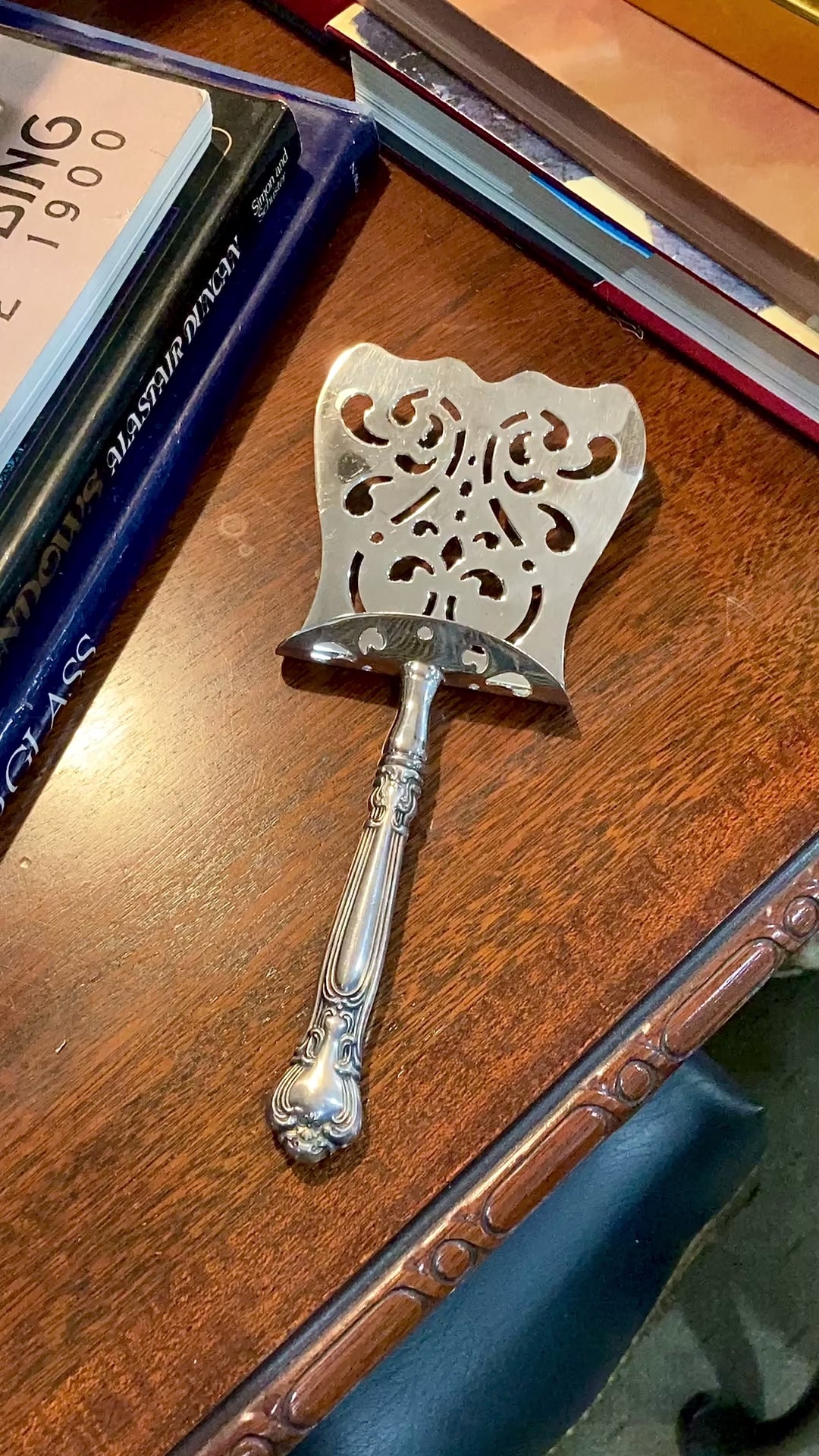 Antique Style Gorham Sterling Silver Stainless Steel Chantilly Asparagus Server