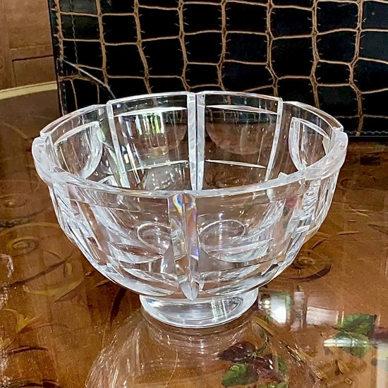 Vintage Orrefors Sweden Thousand Windows Clear Crystal 8 Inch Serving Bowl