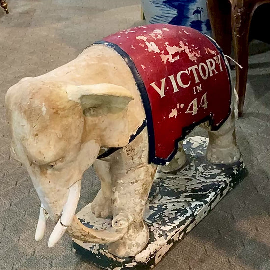 Vintage 1944 Republican Political Presidential Race Plaster Elephant Statue