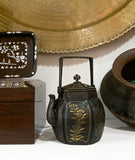 19th Century Mixed Metal Bronze Teapot, Japanese Meiji Period Kettle