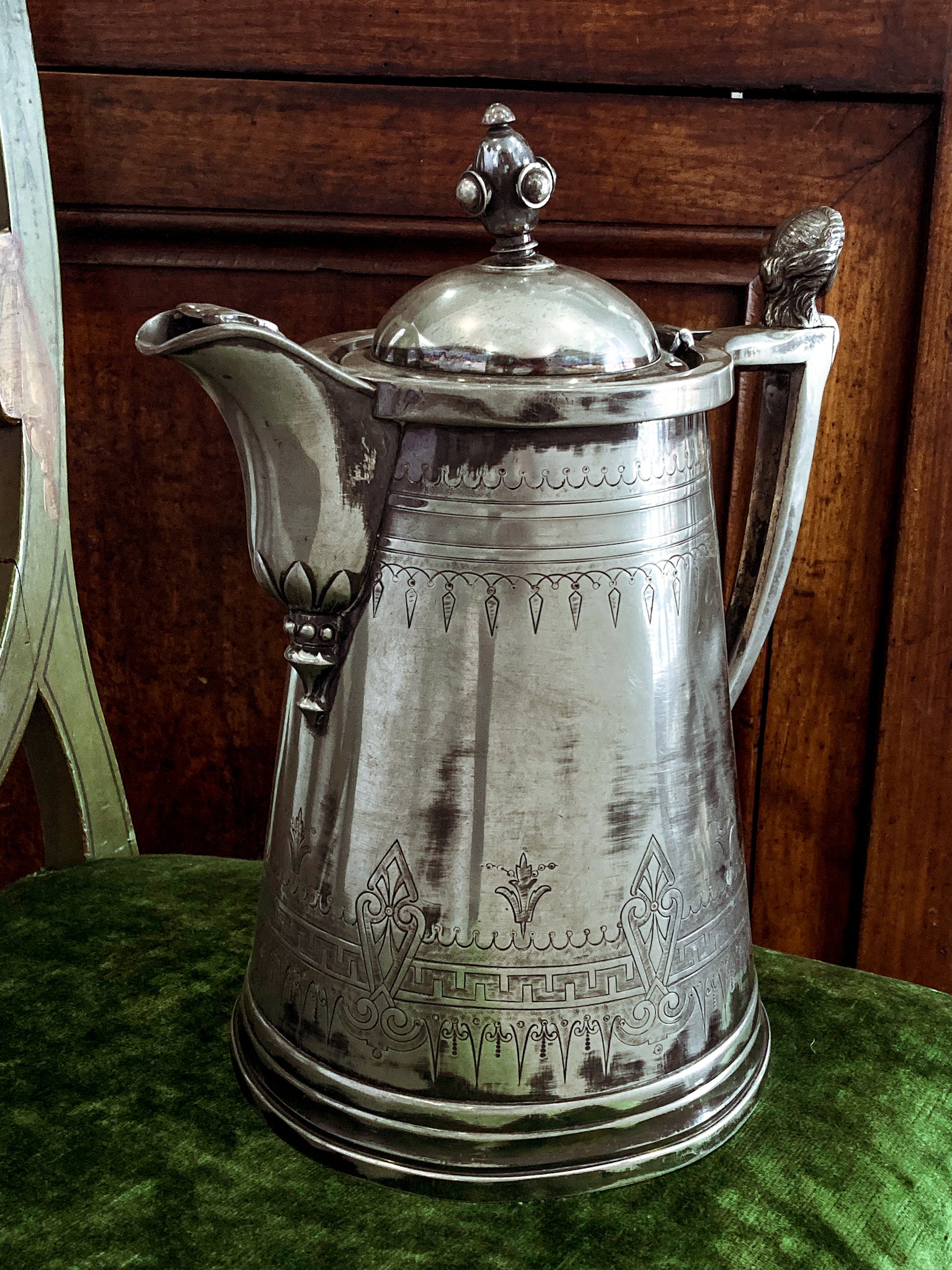 Beautiful Antique C1870 Silver Plated Cold Water Meriden Tankard Pitcher