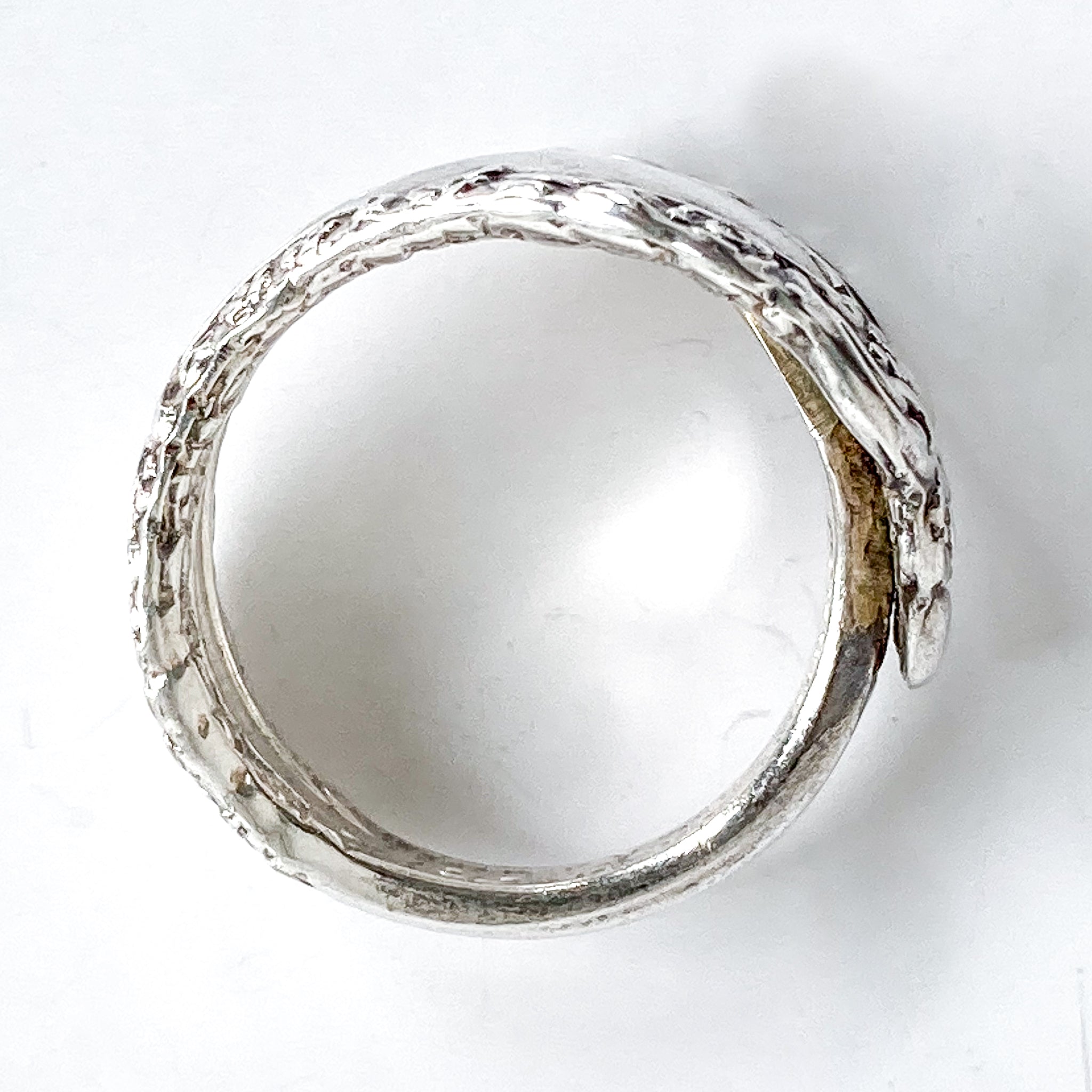 1828 Spiral Repousse Sterling Spoon Ring — LadyForge Jewelry
