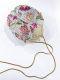 Judith Leiber Swarovski Crystal Floral Ladybug Crossbody Clutch Handbag With Chain