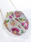 Judith Leiber Swarovski Crystal Floral Ladybug Crossbody Clutch Handbag Top Pattern