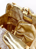 Vintage Judith Leiber Gold Present Large Tassel Crossbody Clutch Bag