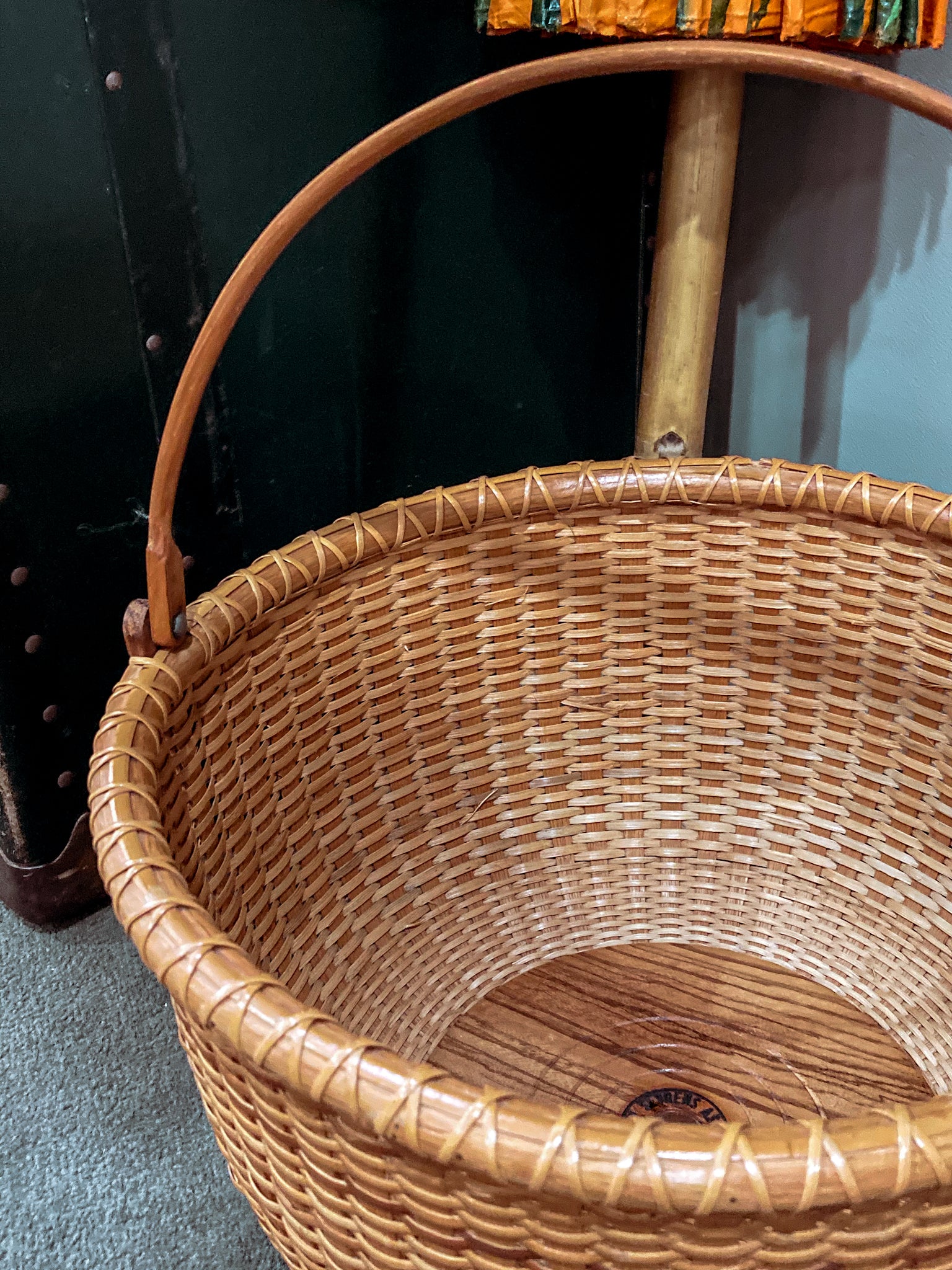 Vintage 1980s William Sevrens Lightship Penny Bottom Large Woven Basket