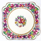Set of Ten Vintage Crown Ducal Fruit and Flower Motif Square Florentine Dessert Salad Plates Single Plate 2