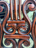 Antique American 19th Century Victorian Carved Walnut Slipper Chair Close Up 3