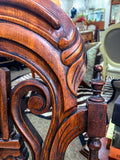 Antique American 19th Century Victorian Carved Walnut Slipper Chair Detail